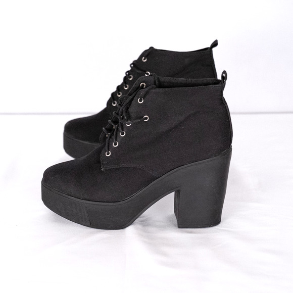 Zara TRF Trafaluc Women's 4" Heel Lace-Up Platform Ankle Boots EU SZ 41 US 10.5 - Picture 4 of 7